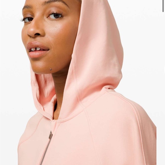 Lululemon Hugged-Waist Cotton Zip Hoodie Pink Mist - Picture 5 of 11